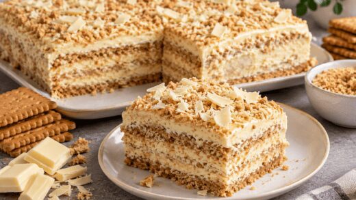 Butterkekskuchen mit weißer Schokolade rezept